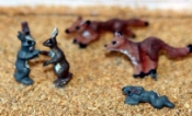 Unpainted - Foxes, Boxing Hare and Rabbits